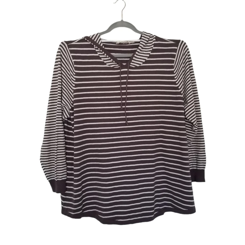 Soft Surroundings Striped Sz Medium Sweater Hoodie